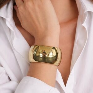 14k Gold Plated Wide Cuff Bracelet